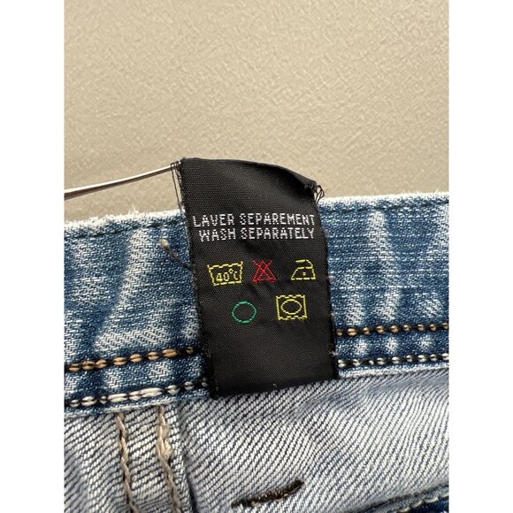 Buffalo David Bitton Jeans Size 34 Bootcut Denim Light Wash Distressed Western - Picture 5 of 9